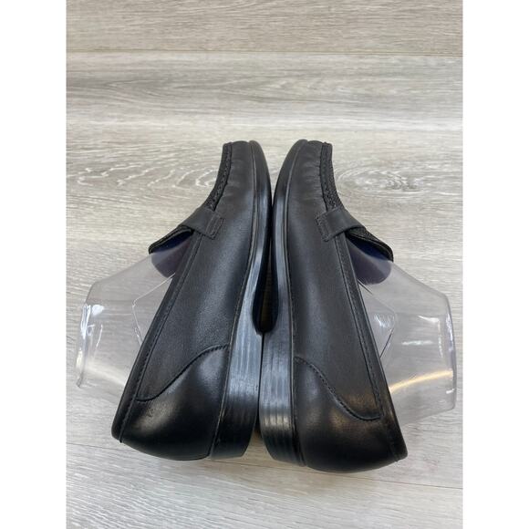 SAS Lara 3726 Women's US 8N Black Leather Slip-On Round Moc Toe Loafer Shoes - Picture 5 of 10